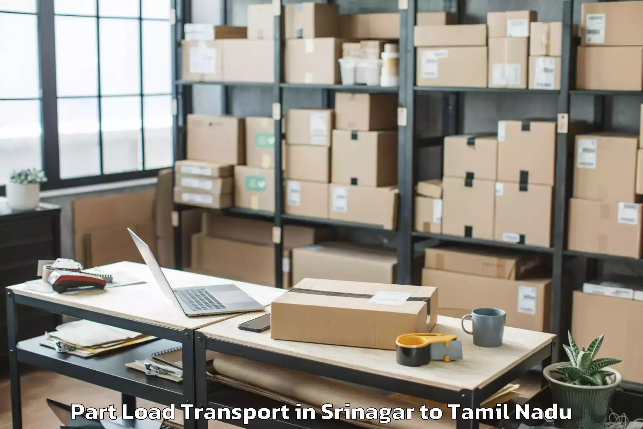 Book Srinagar to Tharangambadi Part Load Transport Online